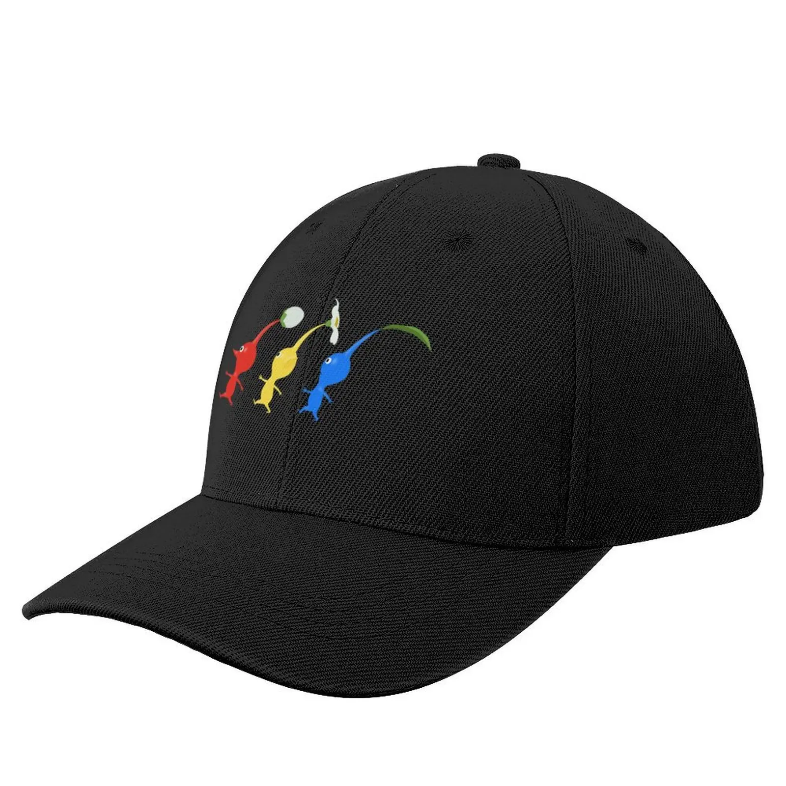 

3 Pikmin Running (on Grey) Baseball Cap Hat Baseball Cap Kids Hat beach hat golf genuine Hats Man Women's