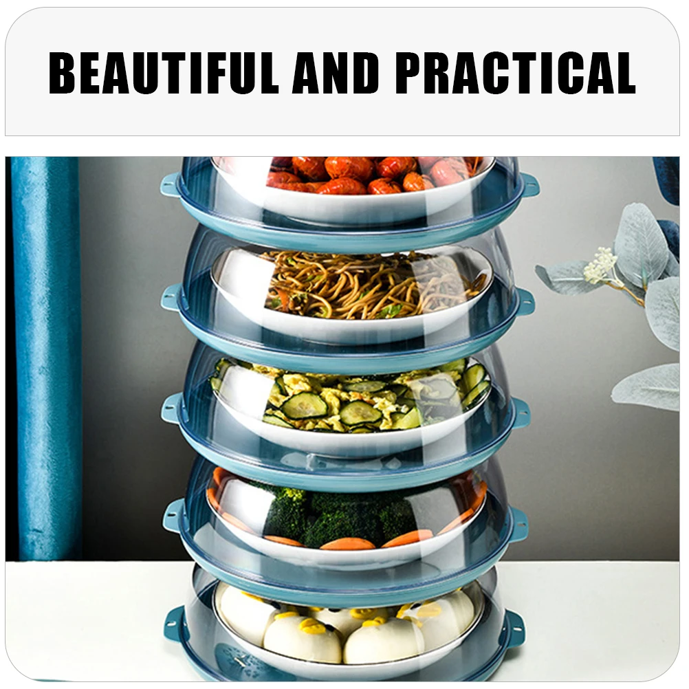 

1Pcs Dust and Insect Proof Food Cover Plastic Dish Protective Cover for Kitchen Use Heat Preservation Freshness Keeper Household