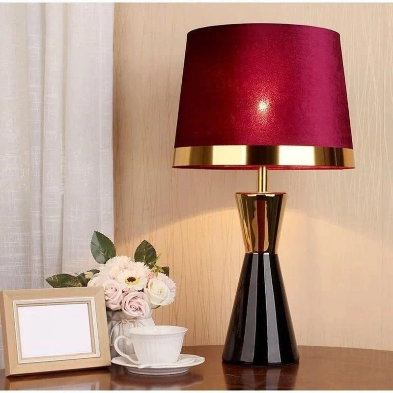 Retro ceramic desk lamp bedroom living room dimmable bedside lamp warm decoration home