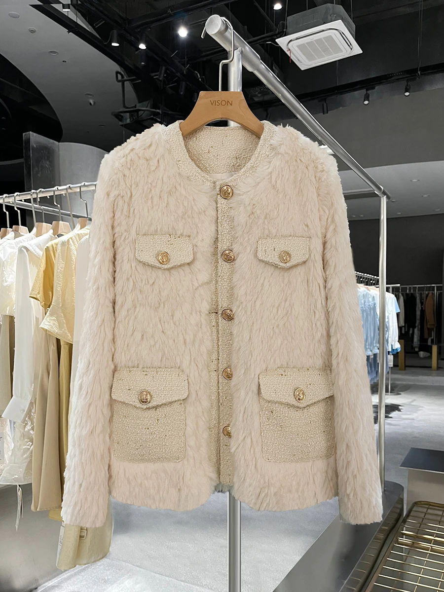 

Женское зимнее пальто из овечьей шерсти с высоким воротником, прямого кроя, с длинными рукавами, для повседневной носки