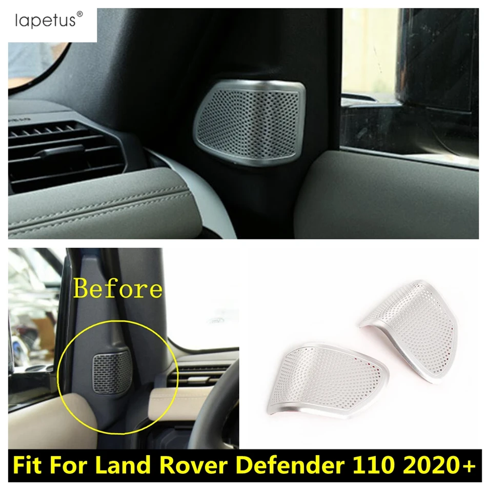 

Car Front Door A Pillar Audio Speaker Horn Frame Cover Trim For Land Rover Defender 110 2020 - 2023 Silver Interior Accessories