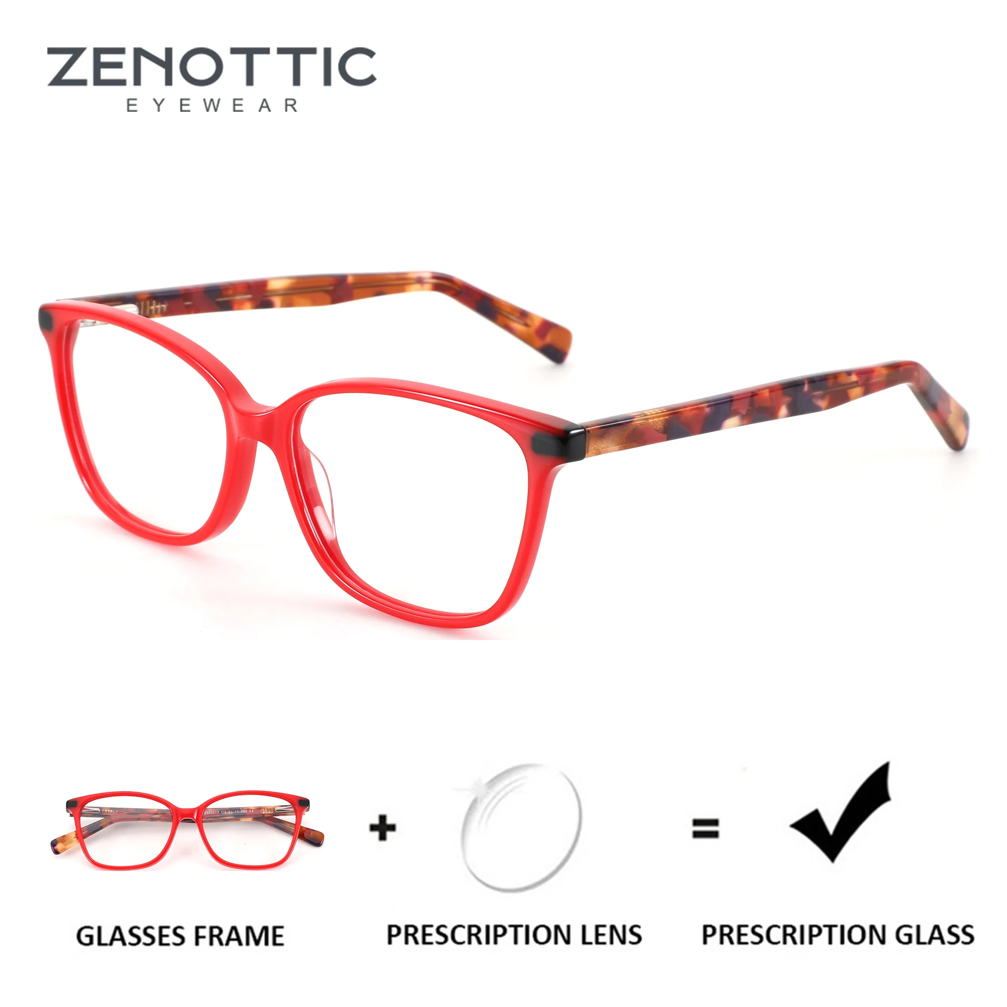 

Женские квадратные очки ZENOTTIC (размер XXS) из ацетата с прогрессивными линзами для коррекции близорукости и блокировкой синего света, на заказ