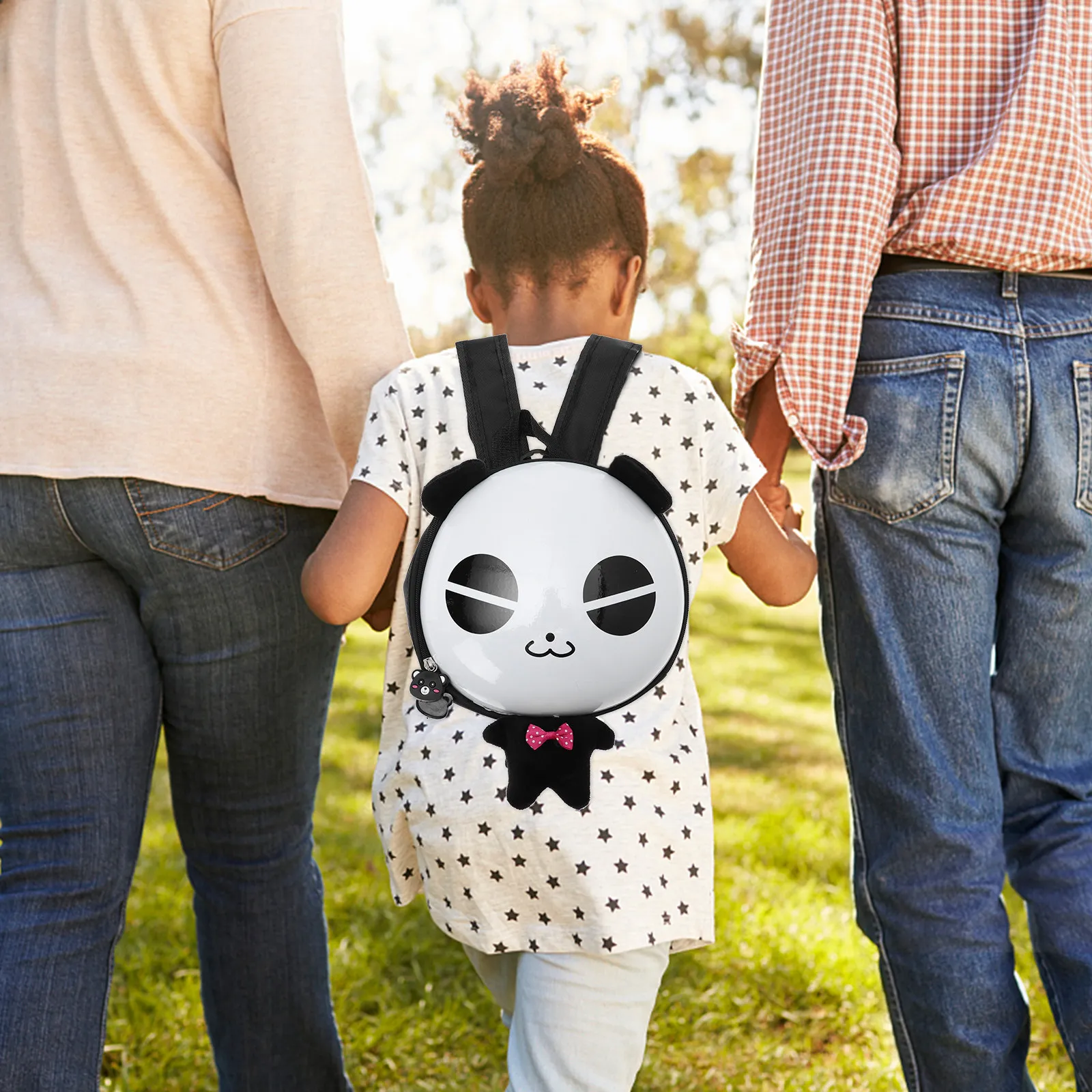 

Kids Anti-Lost Backpack Cartoon Panda Design Adjustable Shoulder Straps Detachable Safety Rope for Toddlers Kindergarten School