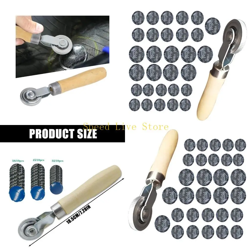 547C 31pcs Tire Fixing with Comfortable Wooden Grip for Vehicle Motorcycles Use