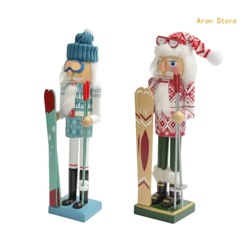 

Christmas Decoration Nutcrackers Soldier Skier Figurine Puppet Ornament Toy H3CF