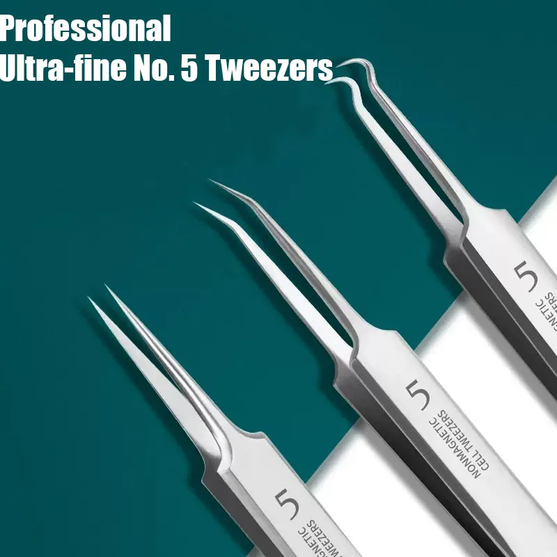 Professional Ultra-fine No. 5 Tweezers Ultra-fine Blackhead Beauty Salon Special Scraping Artifact Acne Needle Tweeze With Box