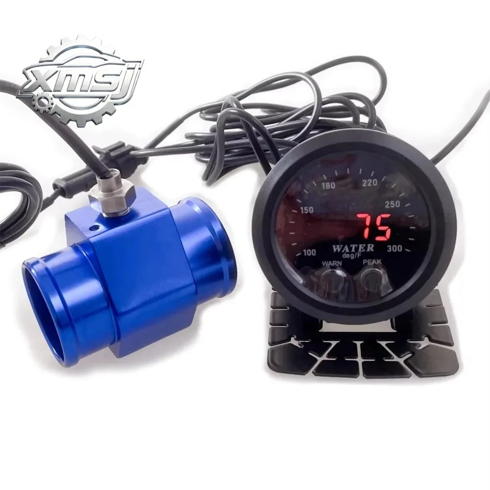 Medidor  temperatura l agua LED rojo digital  12 V y 52 mm (32-212 ° F/0-100 ° C) - Con sensor 1/8NPT y adaptador  tubo  sellado