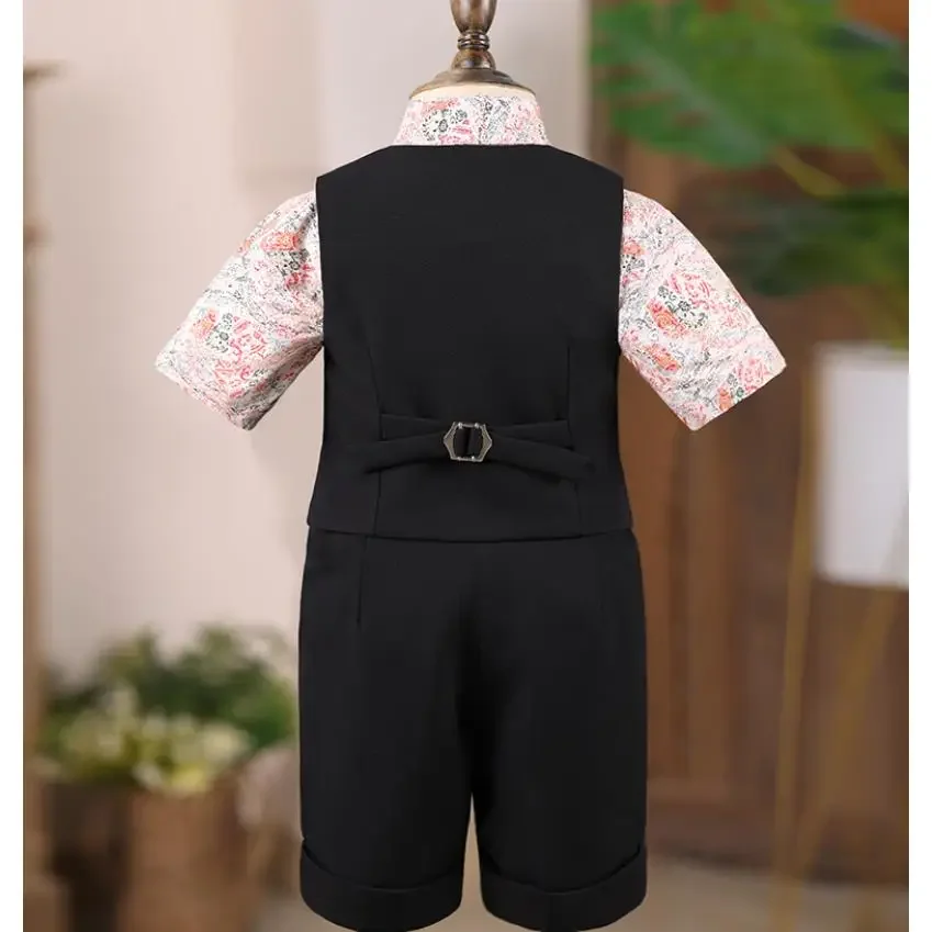 6PCS Summer Children's Formal Prom Suits Wedding Birthday Party Gown Kids Catwalk Piano Performance Boys Blazer Sets A3850