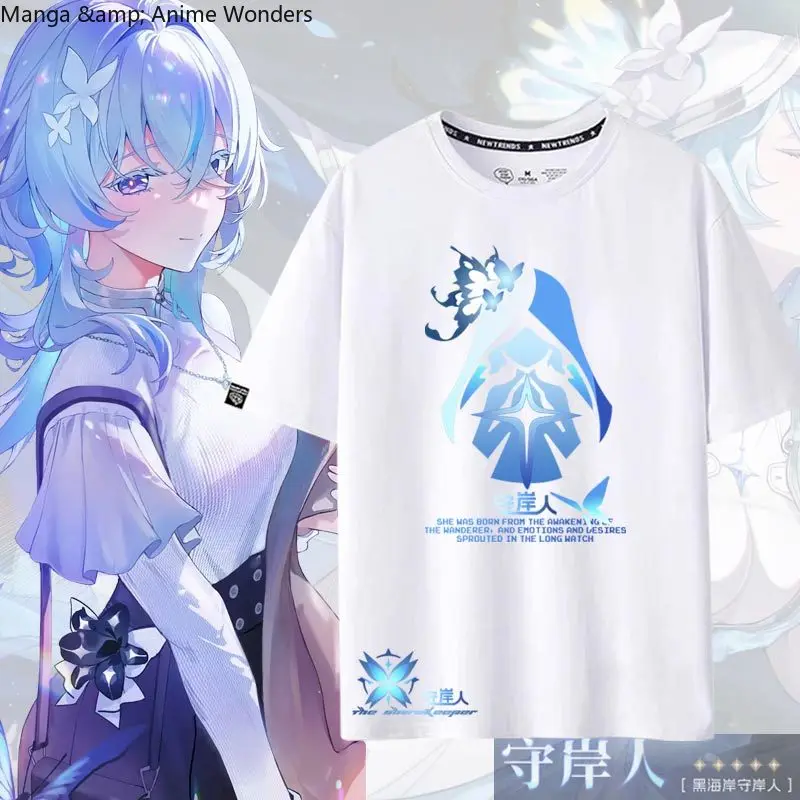 

Anime Wuthering Waves The Shorekeeper T-shirt Summer Short Sleeves Man Women cotton Clothes Tees Cosplay Fashion Clothes Gift
