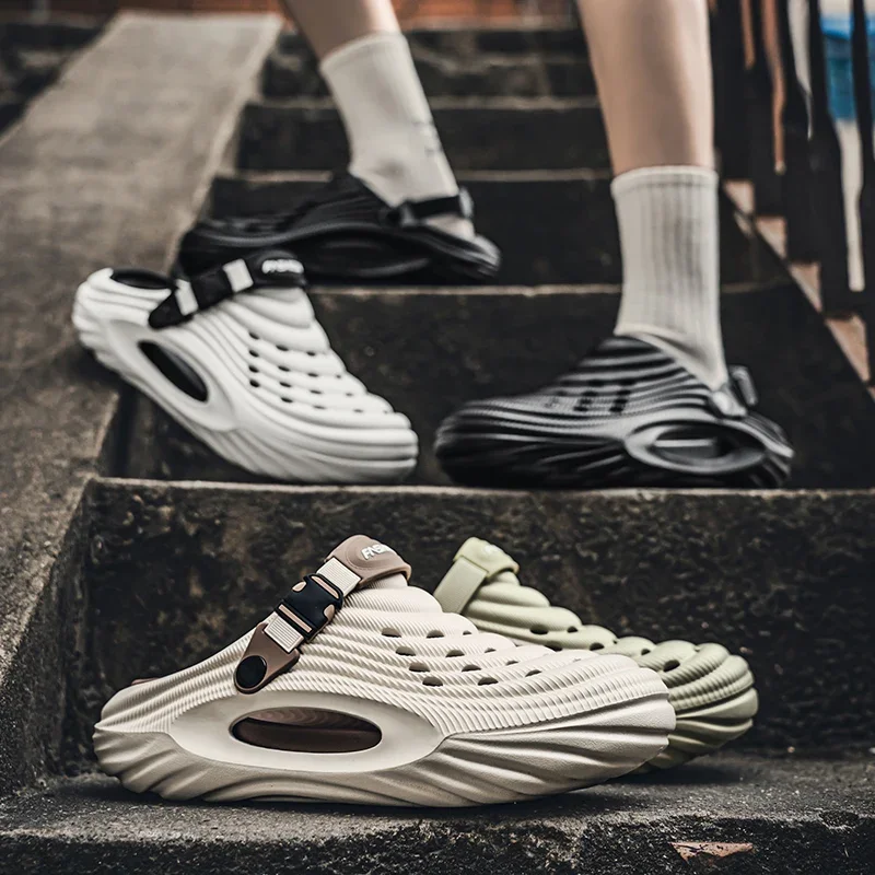 Pantoufles pour hommes conduite été hommes Massage pantoufles diapositives intérieur extérieur sandales plage chaussures décontractées sandales en noix de coco