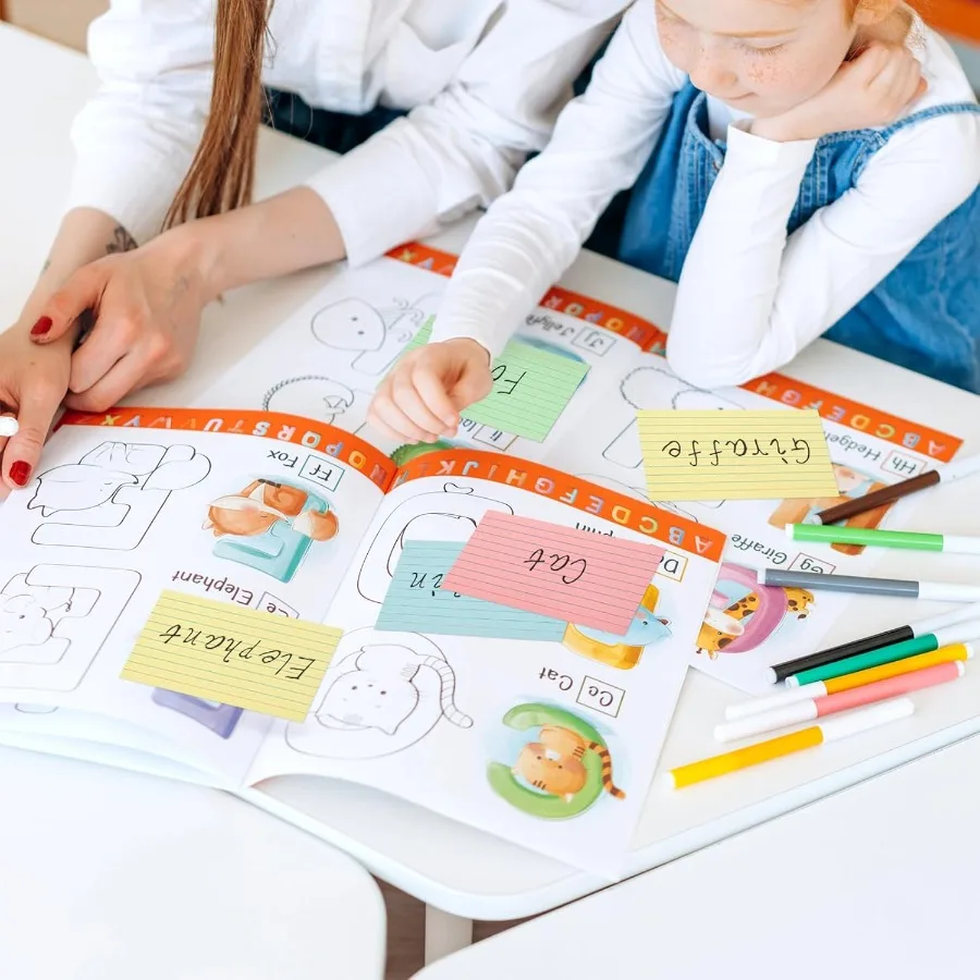 การ์ดอินเด็กซ์สี 300 ชิ้น ขนาด 5x8 นิ้ว แบบมีเส้น 4 สี สำหรับการเรียน การจดบันทึกสูตรอาหาร การ์ดบันทึกข้อมูล อุปกรณ์สำนักงาน งาน DIY และงานนำเสนอ