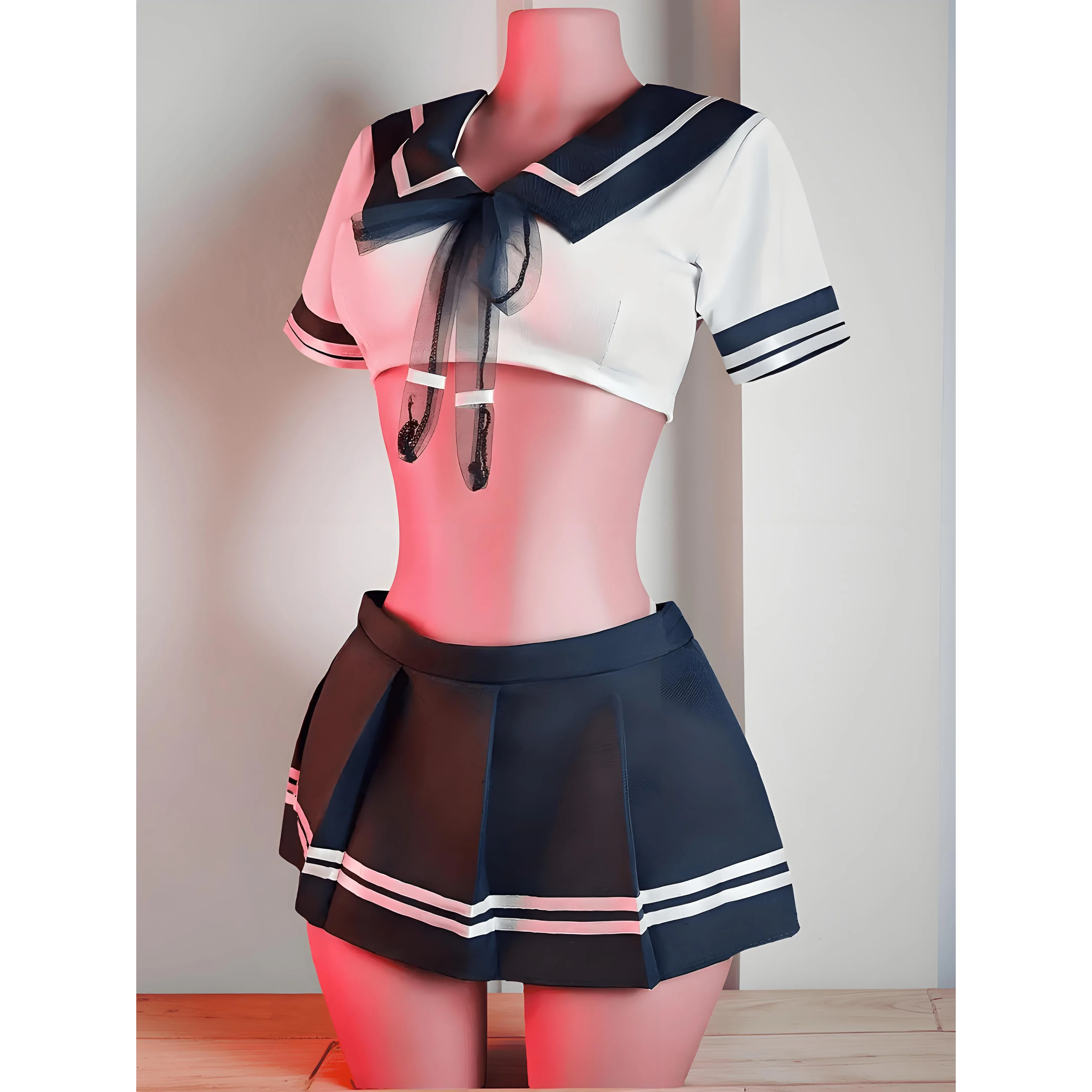 JK Sailor Uniform Costume Set Women Student Style Cosplay Outfit Pleated Mini Skirt Top Two Pieces
