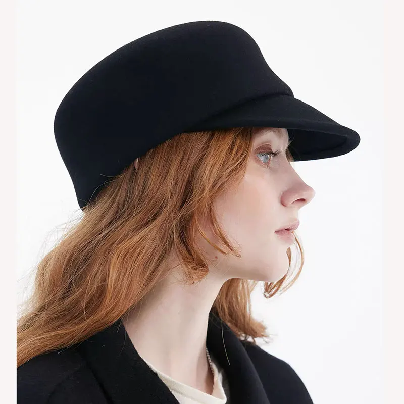 Neue Klassische 100% Wolle M Brief Reit Kappe Fedoras Frauen Winter Hohe Qualität Baskenmütze Kappe Im Freien Britischen Mode Ritter Hut – Detail 8