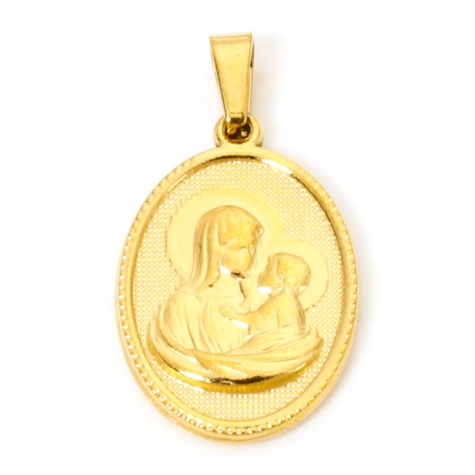 2 stücke Religiöse Edelstahl Charme Gold Farbe Jungfrau Maria Muster Anhänger DIY Halskette Für Frauen Männer Partei Schmuck Erkenntnisse – Detail 3