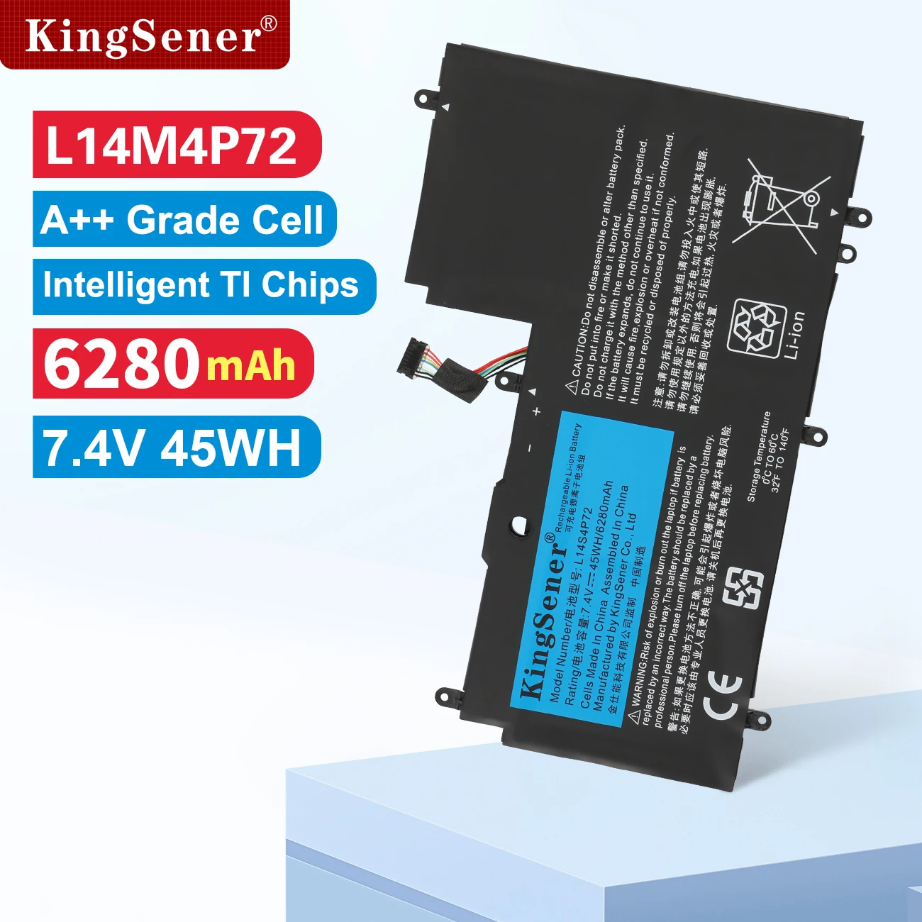 

KingSener L14S4P72 L14M4P72 45WH Laptop Battery for Lenovo Yoga 3 14 Yoga 700 14ISK Series Yoga 3 14-IFI Yoga 3 14-ISE 6230mAh