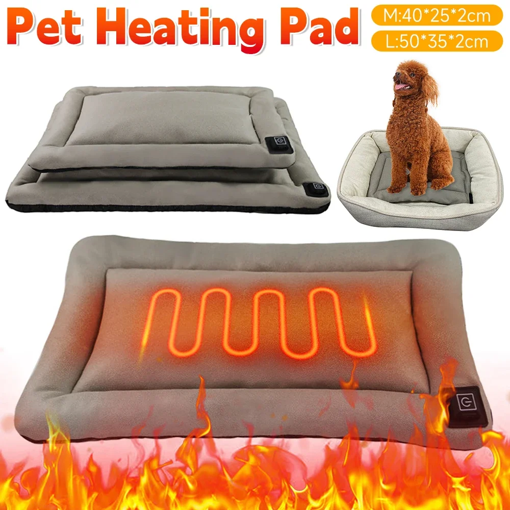 

Pet Electric Blanket Cat Dog Heated Sleeping Pad Adjustable Temperature Heating Dog Beds Winter Warmer Pad Pet Accessories Puppy