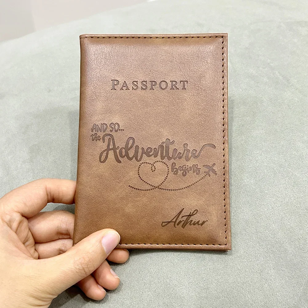 Funda de pasaporte con letras a la moda para hombre y mujer, funda de pasaporte de viaje de cuero rosa, lindas fundas para documentos, monedero, soporte para pasaporte para niña