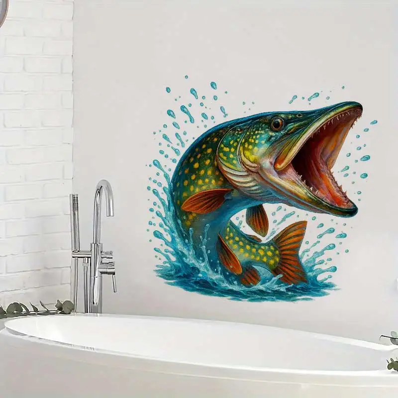 Northern Pike Fishing Wall Stickers Kitchen Decoration Dining Room Living Room Refrigerator Home