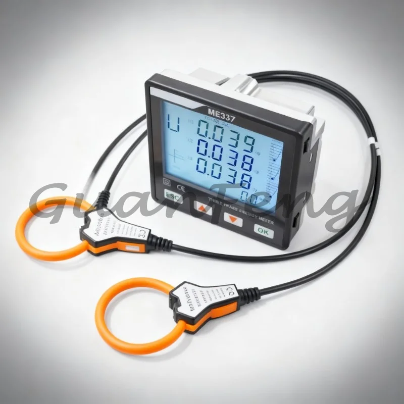 Three Phase Smart Power Meter with Coil, LCD Display RS485 Multi-function Energy Panel Meter