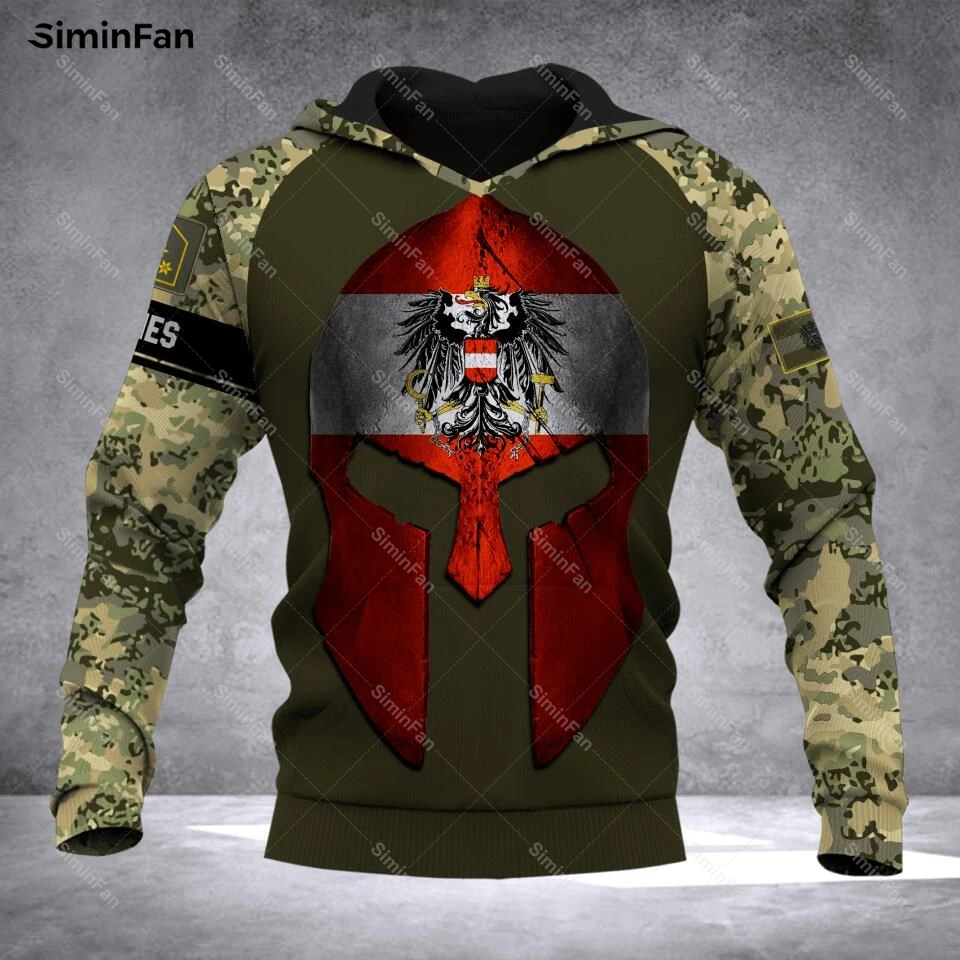 AUSTRIA VETERAN SOLIDER CAMO 3D Full Printed Hoodies Zipper Jacket Mens Coat Casaul Hooded Pullover Unisex Outwear Streetwear 01