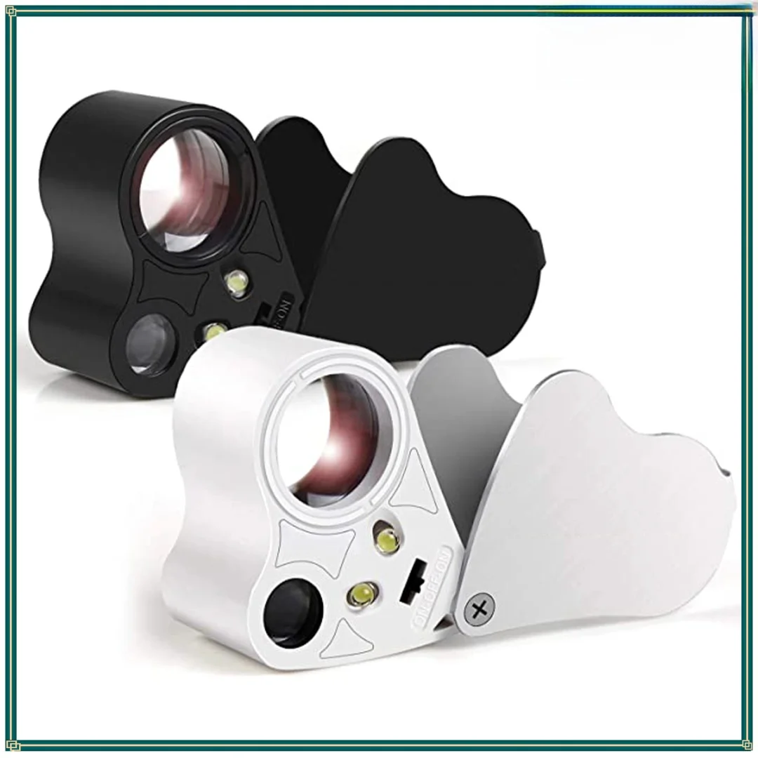 30X 60X Illuminated Jewelers Loupe Magnifier Foldable Jewelry Magnifier With Bright LED Light For Gems Jewelry Coins Stamps