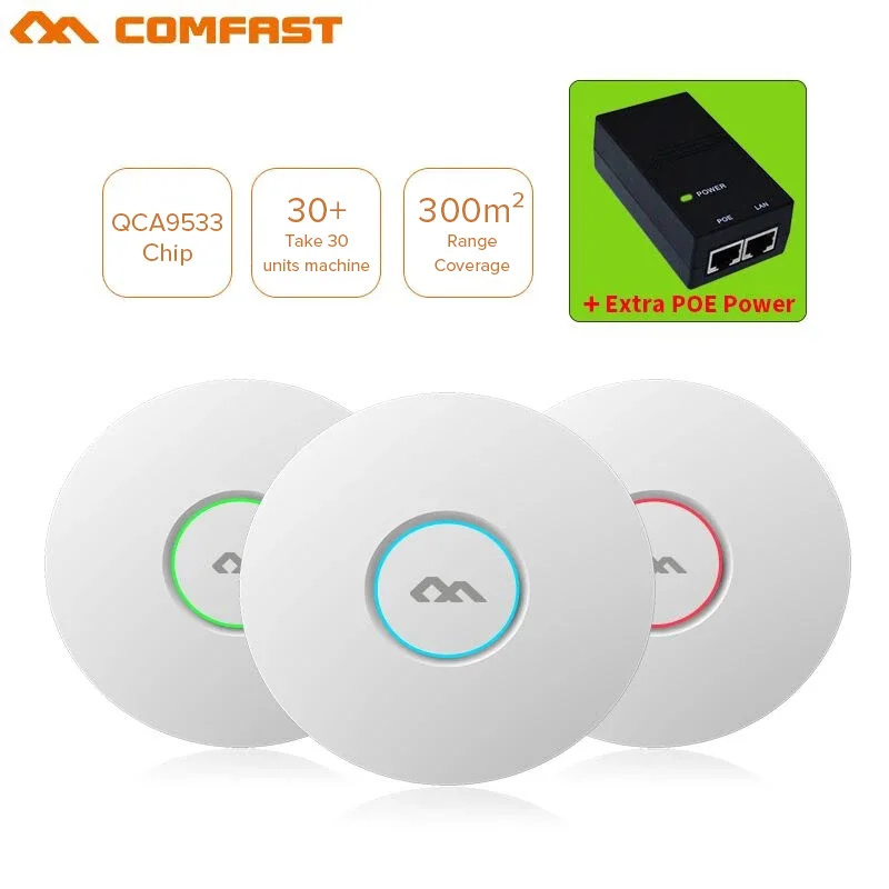 COMFAST CF-E320NV2 300Mbps Ceiling AP 802.11b/g/n Wireless  AP Wifi Coverage Router 16 Flash WiFi Access Point add 48V POE power