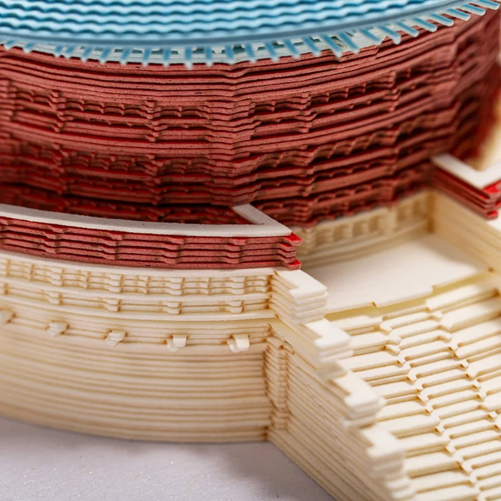 Regalo personalizado, cuaderno de notas adhesivas 3D, bloque de papel con paisaje tallado en papel, arquitectura estéreo, diseño Huangqiongyu