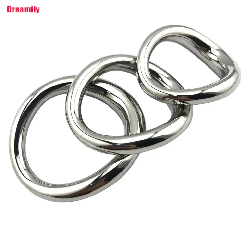 Stainless Steel curved Penis Lock Cock Ring Heavy Duty Male Metal Ball Scrotum Stretcher Sex Toys for Man Delay Ejaculation