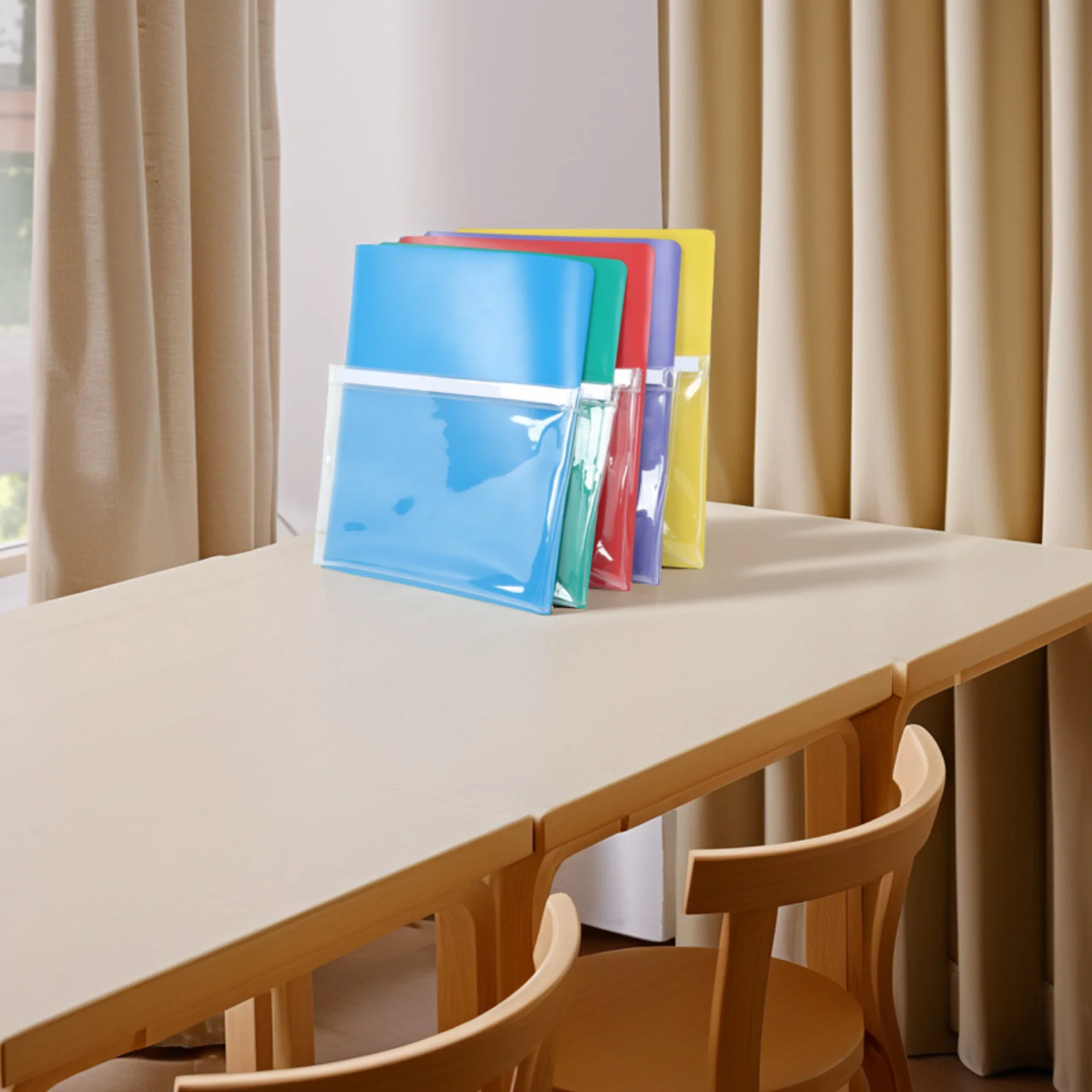 

5pcs Magnetic File Folder Holder Transparent PVC Document Storage Bag for Whiteboard Refrigerator Office Supplies