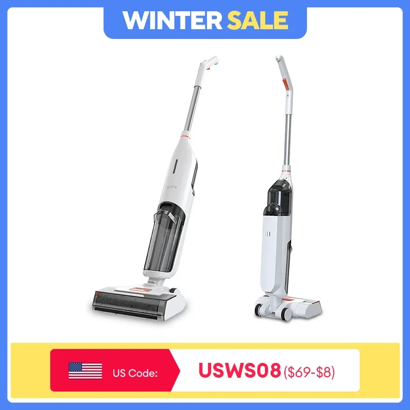 W90 Cordless Wireless Wet Dry Smart Mop Washing , 5500Pa Suction, 1 Min Self Cleaning, Large Dual Water Tank