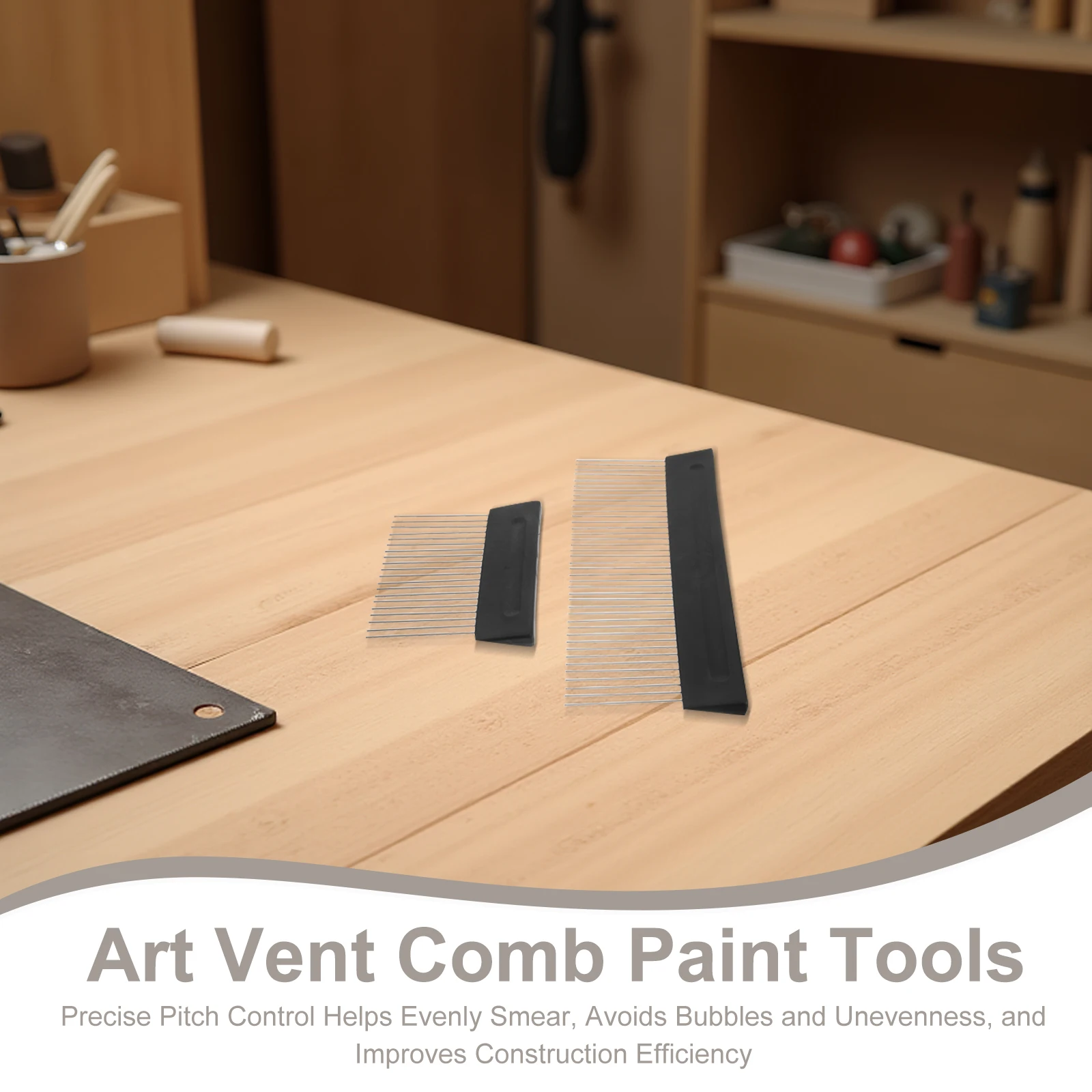 2 قطعة أداة الطلاء الفني الفولاذ المقاوم للصدأ الملمس مشط للجدران نسيج الخرسانة مشط متعدد الوظائف الرسام المقلم-