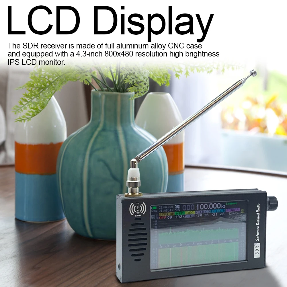 DSP SDR Radio Receiver Shortwave Radio Receiver 4.3 Inch Touch Screen Portable Shortwave Radio Rechargeable for FM MW SSB CW HAM