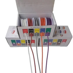 Heat Resistant Soft Silicone Wire 5 Colors in A Box Kit 24/22AWG Stranded Cable Electrical Tinned Copper Wire