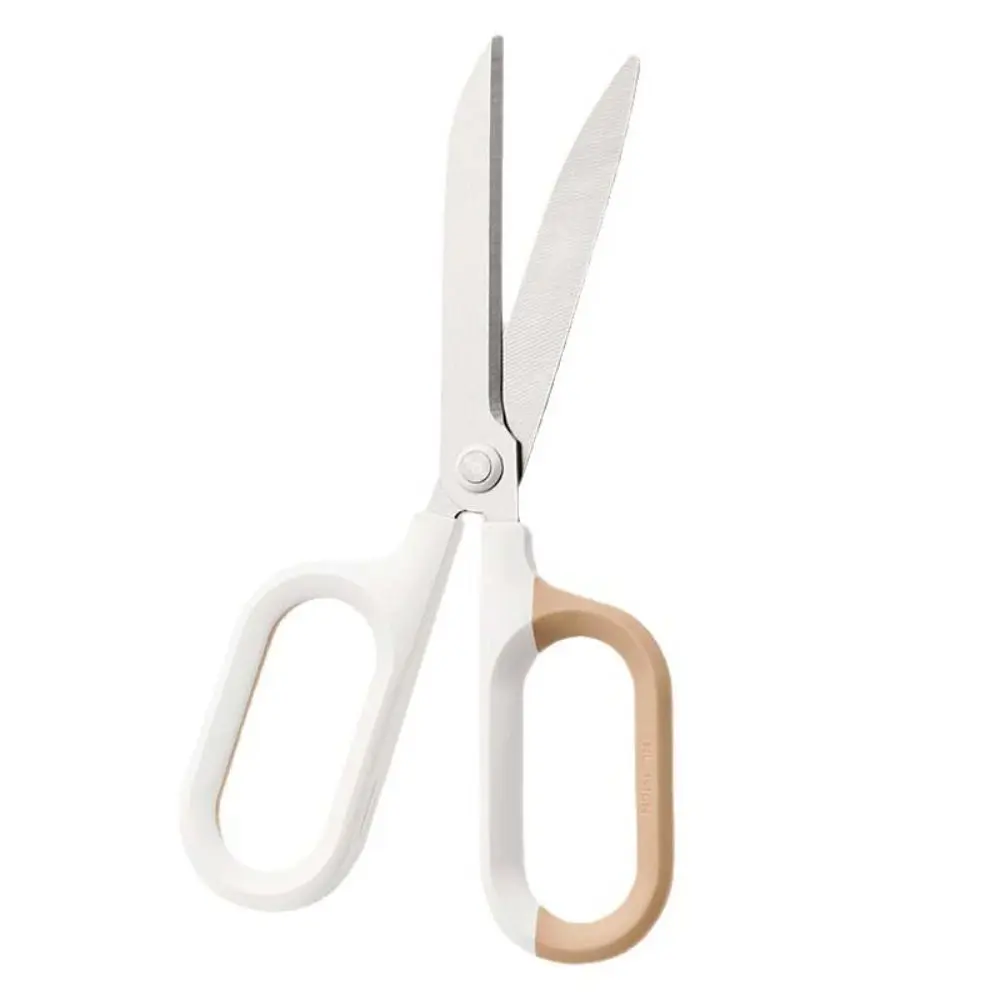Stainless Steel Stationery Scissors Double Color Large Loop Handle Household Scissors 18cm Hitting Color Paper Scissors
