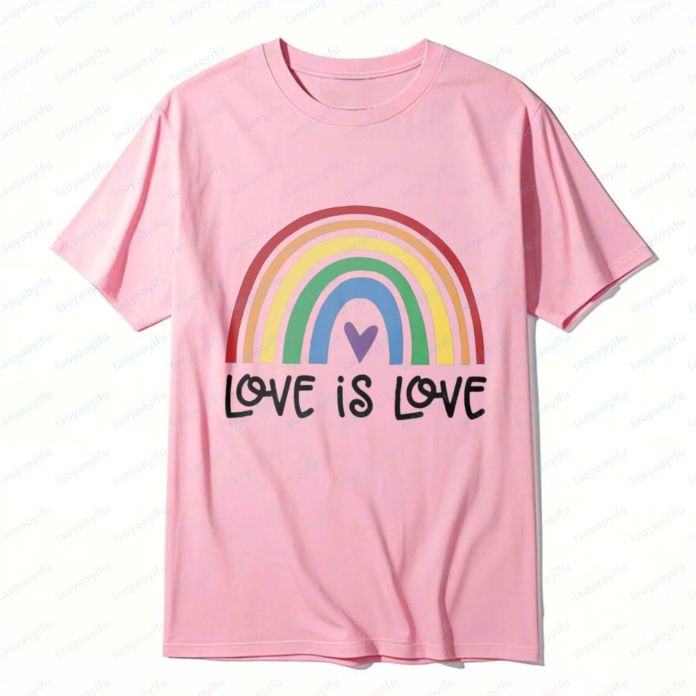 Pride Shirts for Women LGBT T-Shirt Rainbow Heart Graphic Short Sleeve Gay Pride Tee Tops