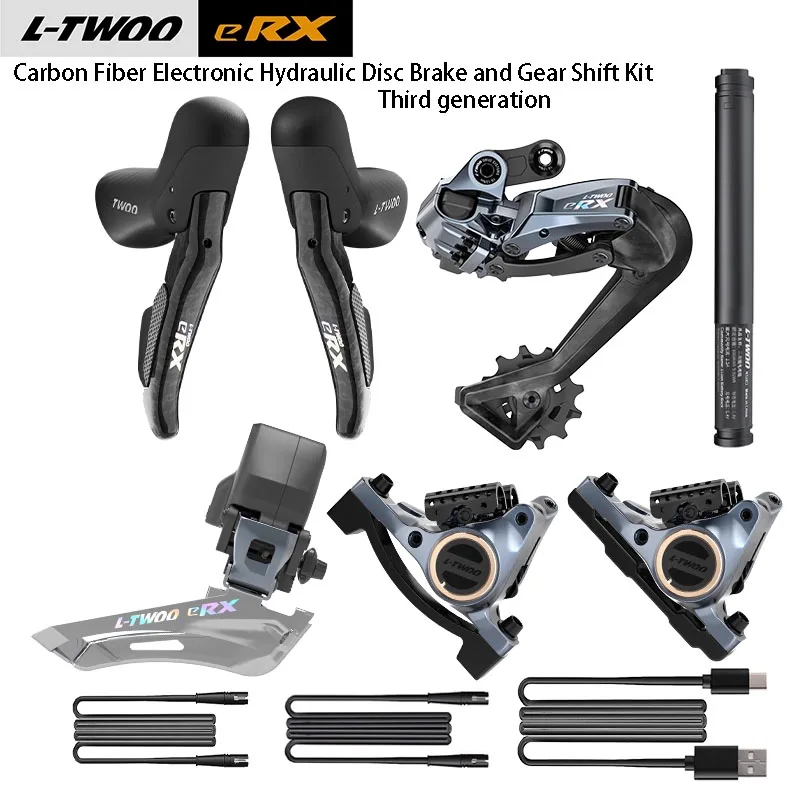 

L-TWOO eRX 2x10-12 Speed Carbon Fiber Electronic Hydraulic Disc Brake Gear Set Third Generation Electronic Front Derailleur