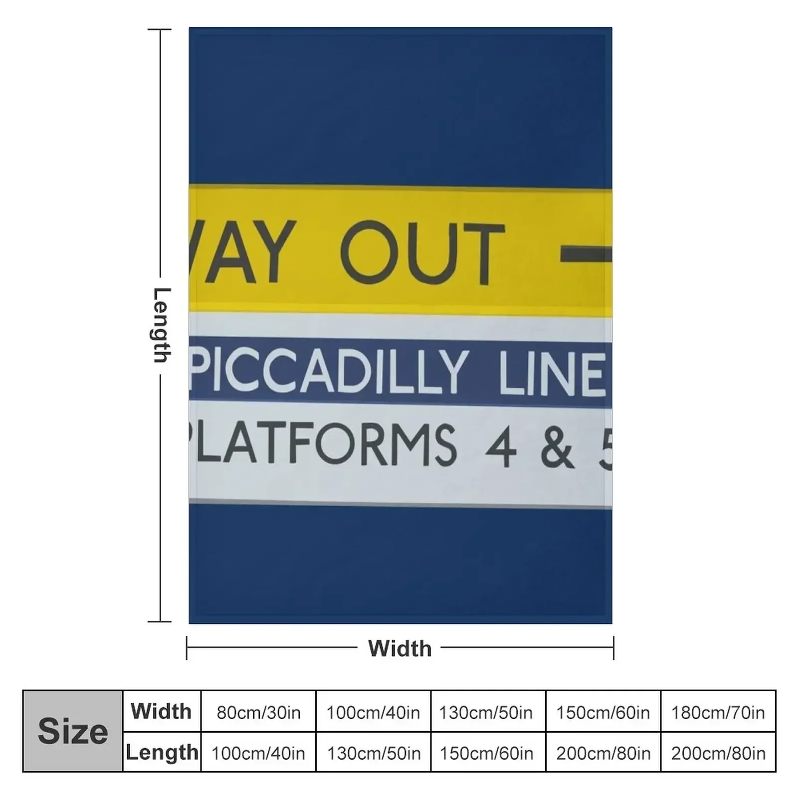 New London Underground Way Out Sign (Picadilly Line) Throw Blanket Furry Polar decorative Shaggy Blankets