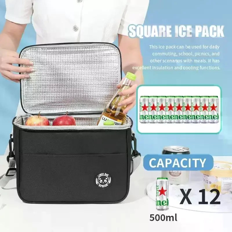 Version Insulated Lunch Bag Large-capacity Storage Handbag Waterproof Lunch Box Aluminum Foil Thick Student Lunch Bag Upgraded