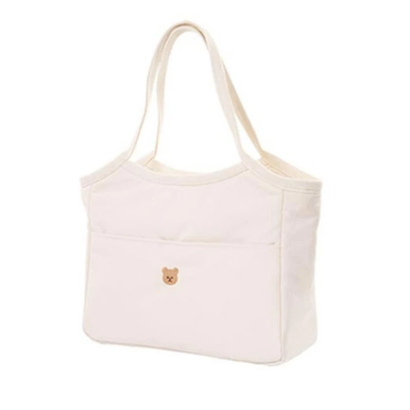 

Baby Changing Bag with Large Capacity& Portable Designs Embroidered Cotton Diaper Bag with Spacious Compartments Canvas