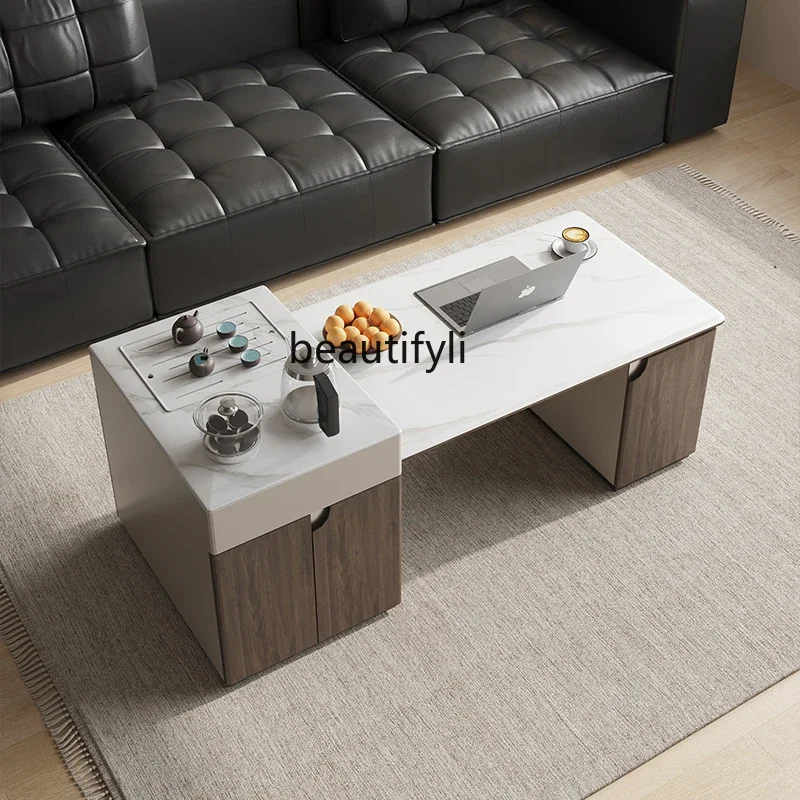 Kung Fu Tea Table with Boiling Water Tea Integrated Height Combination Microlite Retractable Tea Table Multi-Function