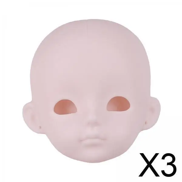 

DIY BJD Doll Head PVC Material 1/6 Scale Unpainted Action Figure Model for Doll Making and Gift