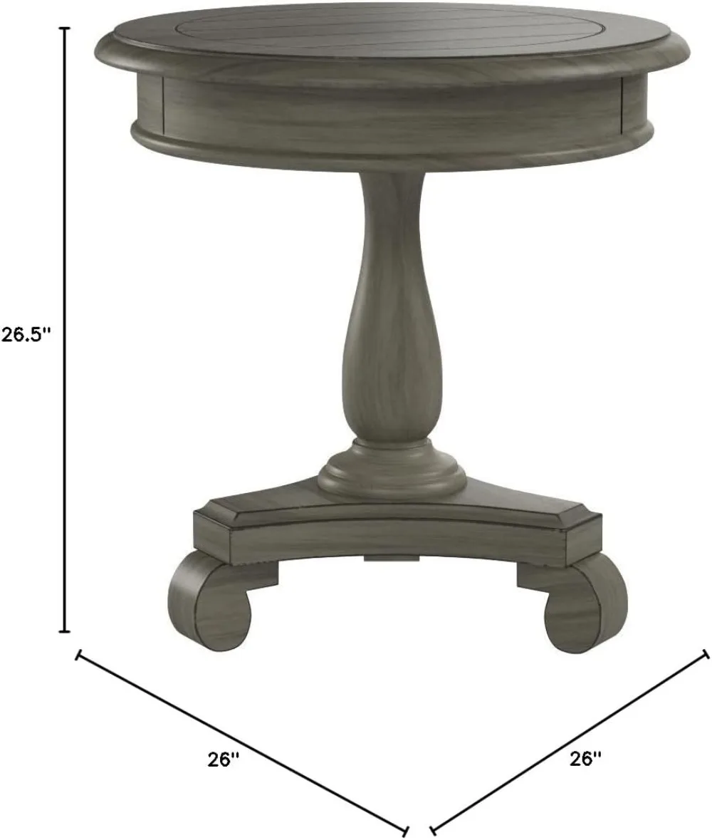 Roundhill Furniture Rene Contemporary Wood Pedestal Side Table, Gray