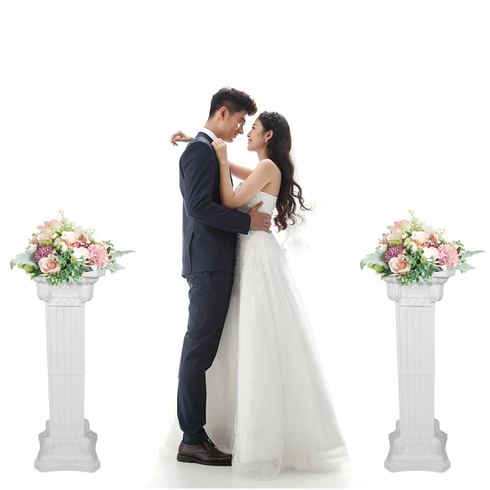 الزفاف عمود روماني البلاستيك في الهواء الطلق عمود الزخرفية الطريق توجيه الدعامة حديقة الزهرية حامل الزفاف عمود روماني