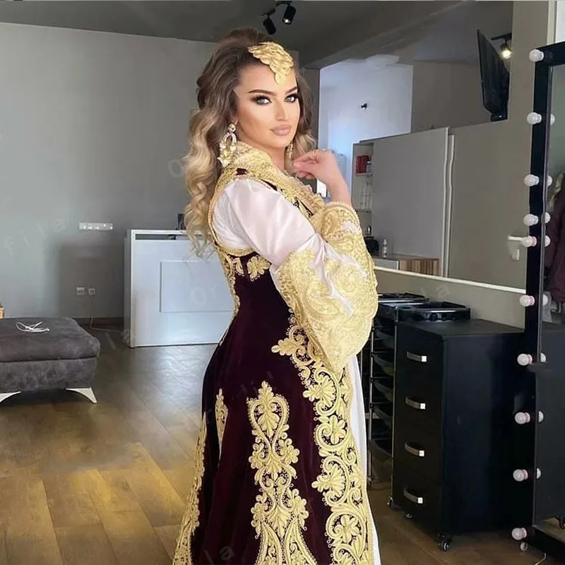 Abiti tradizionali albani modesti Abiti da sera neri Abiti da festa da donna Abito da ballo in pizzo vestido De Fiesta De Boda personalizzato