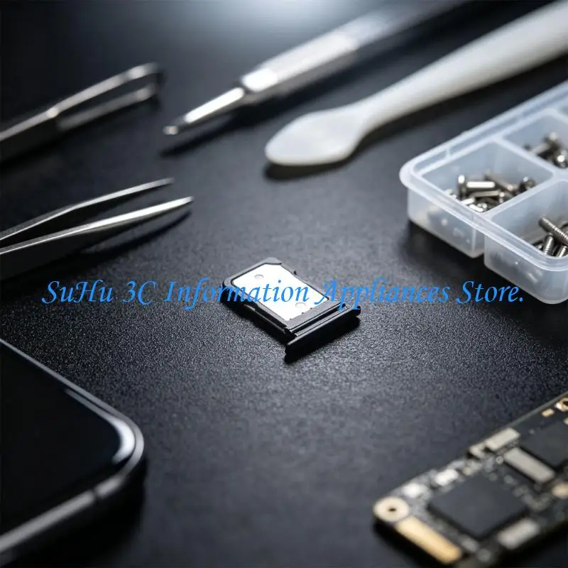 Phone Slot Service Part with Card Tray Replacement Format, Plastic Structure, Metal Contact Plate, Molded Frame, Specific Device