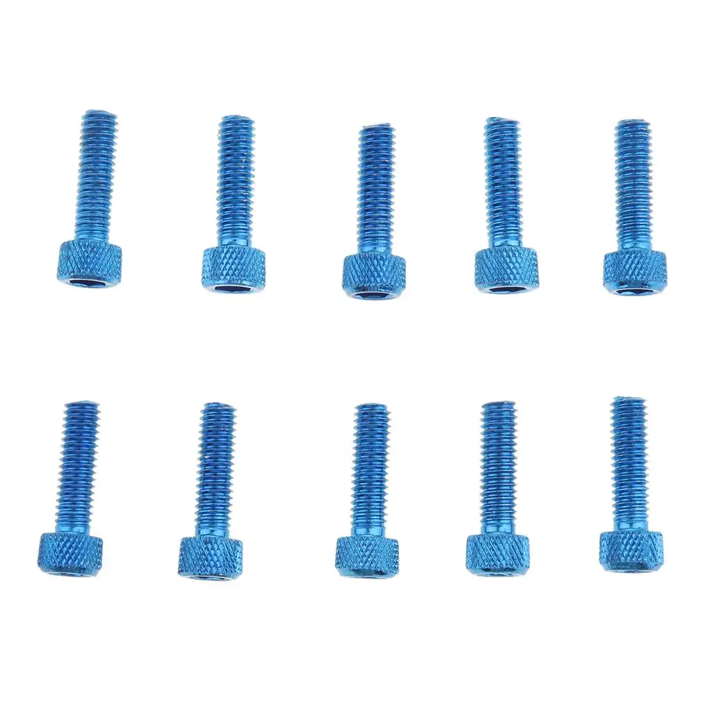 MagiDeal 10pcs Hex Socket Cap Head Screw Bolt Aluminum Alloy Blue M6 x 20mm