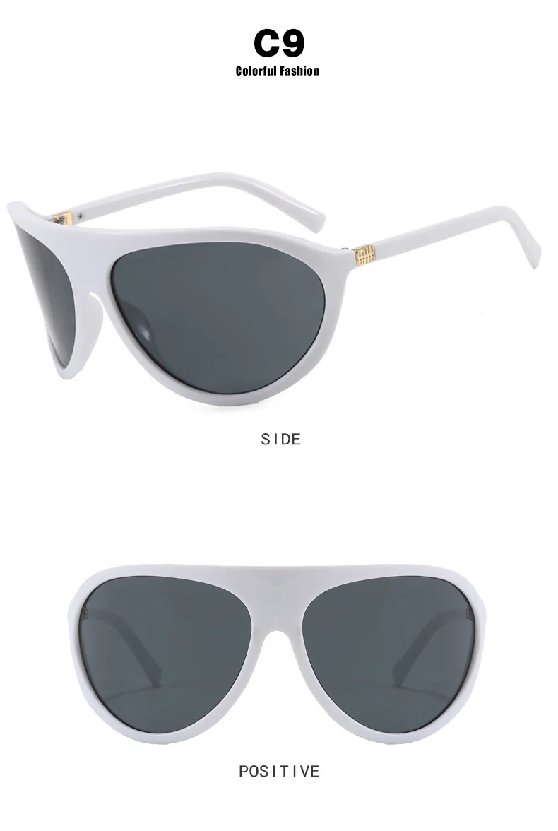 Neue Modemarke: Shield-Sonnenbrille für Damen, Vintage-Bogenrahmen, Übergroße Quadratische Sonnenbrille, Sexy Farbverlauf-Gläser für Damen zum Autofahren – Detail 12