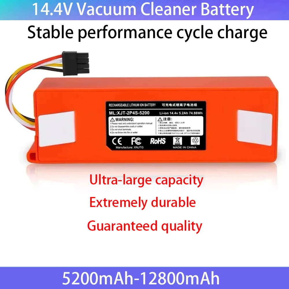 14.4v 12800mAh Roborock s50 Vacuum Cleaner Battery 2p4s 5200d Original Battery for Xiaomi Robot Roborock S50 S51 S55 T60