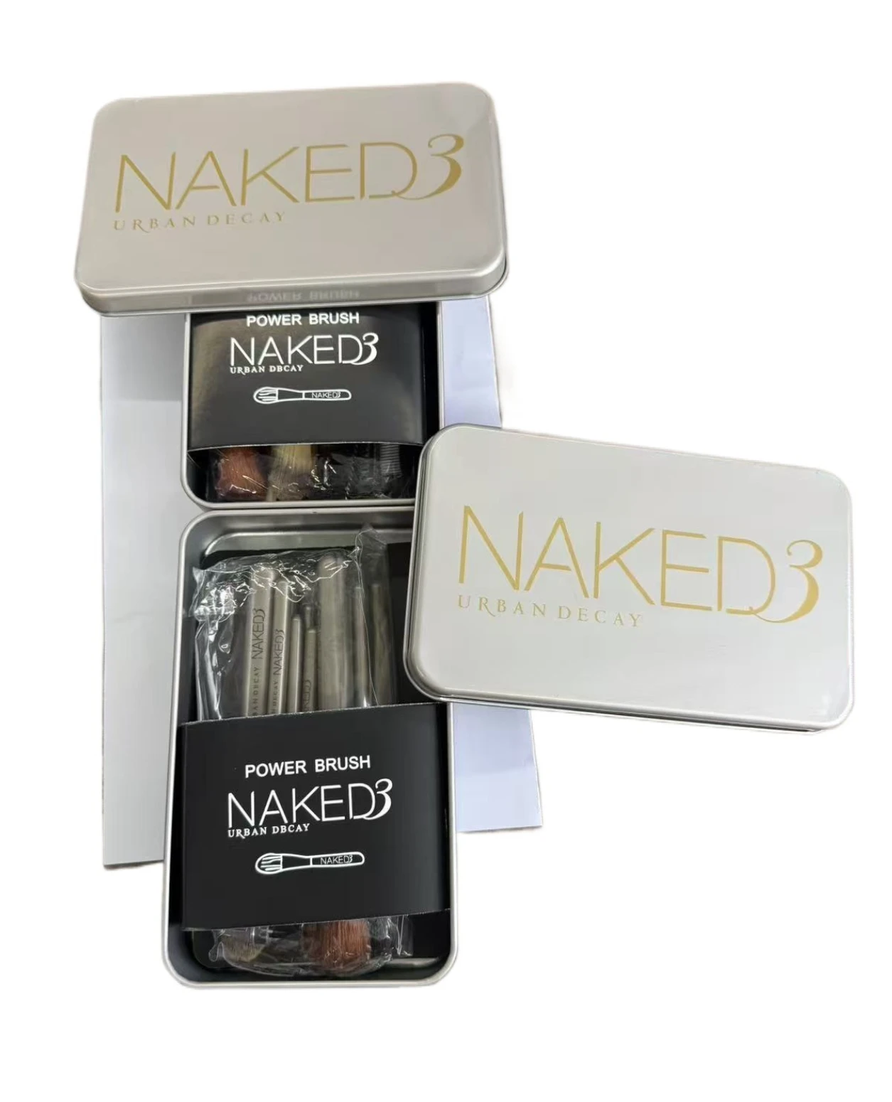 휴대용 12피스 메이크업 브러쉬 세트 철제 박스 로고 뷰티 도구 핫 세일 크로스보더 MAKED3 화장품 브러쉬 중국산