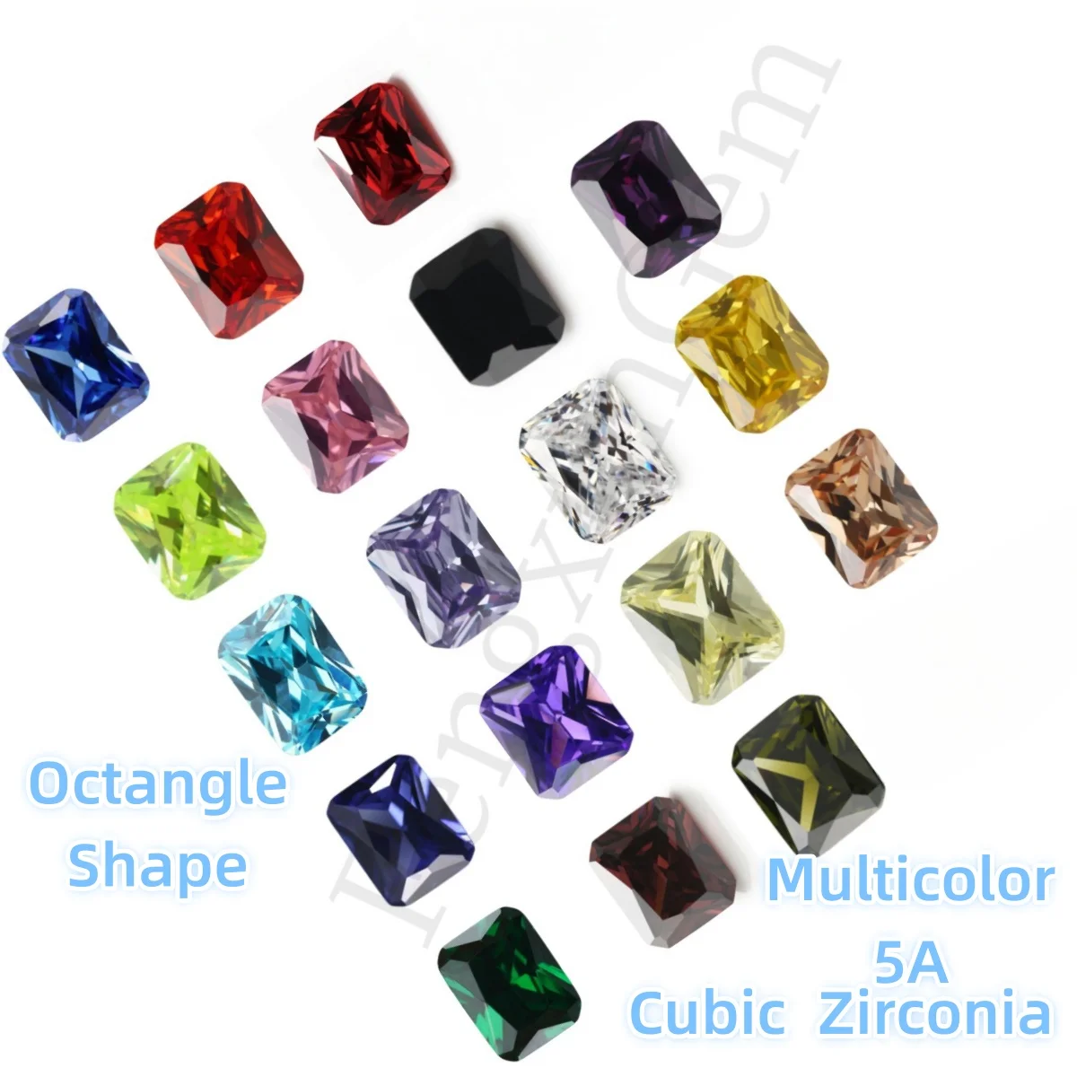 

5/10pcs 2x3~13x18mm AAAAA Octangle Shape Garnet , Voilet,Olive Green, White, Green, Pink Cubic Zirconia Stone Loose cz Rings DIY